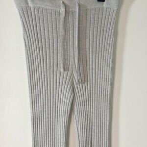 H&M Light Gray Ribbed Wide Leg Pants